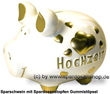 Sparschwein mittelgroßes Sparschwein 3D Design Hochzeit Keramik A