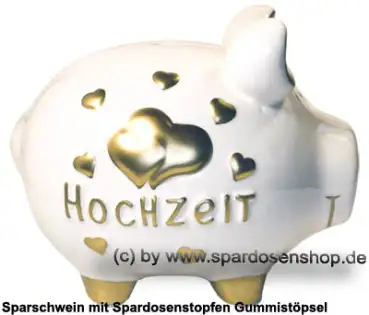 Sparschwein mittelgroßes Sparschwein 3D Design Hochzeit Keramik C