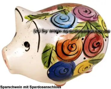 Sparschwein Blumendekor bunt A
