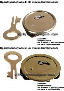 Spardosenschloss im Set 5: 39+42mm