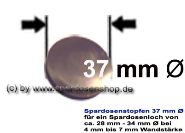 Spardosenstopfen 37 mm Ø