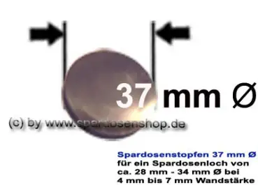 Spardosenstopfen 37 mm Ø