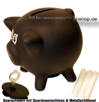 Preview: Sparschwein mit Tafellack klein "Dekor Uni schwarz" Keramik Maße ca.: L= 12 cm Preview: Sparschwein mit Tafellack klein "Dekor Uni schwarz" Keramik Maße ca.: L= 12 cm