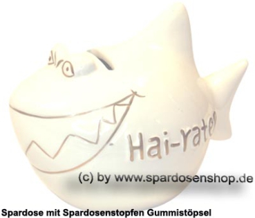 Preview: Hai-raten Spardose – 3D-Hai-Design von KCG, ca. 14,5 cm aus Keramik