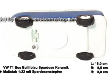 Spardose Auto VW T1 Bus Bulli blau E