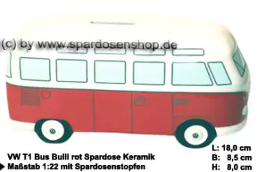 Spardose Auto VW T1 Bus Bulli rot C