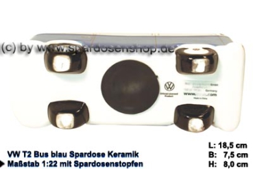 Spardose Auto VW T2 Bus blau Bulli E