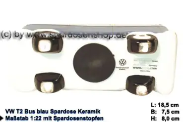 Spardose Auto VW T2 Bus blau Bulli E