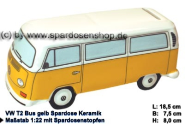 Sparschweine & Spardosen sowie Zubehör - Auto Bulli VW T1 Samba Bus Dekor  Peace mit Surfbrett Spardose 24 cm Farbe grün/ bunt aus Keramik mit herausnehmbaren  Gummistopfen, Gummistopfen, Spardosenstopfen