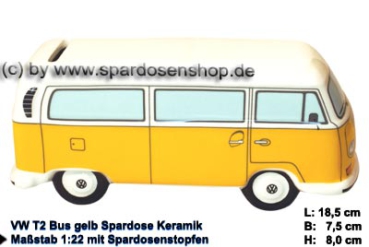 Spardose Auto VW T2 Bus gelb Bulli C