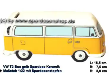 Spardose Auto VW T2 Bus gelb Bulli C