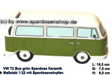 Spardose Auto VW T2 Bus grün Bulli C