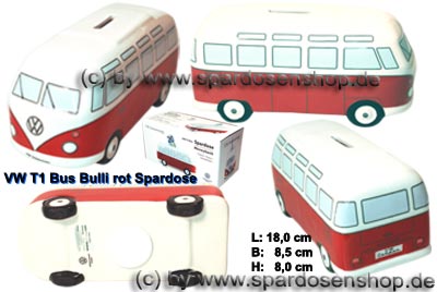 Spardose Bus, Bulli Reisespardose - Retro Auto Reisekasse –