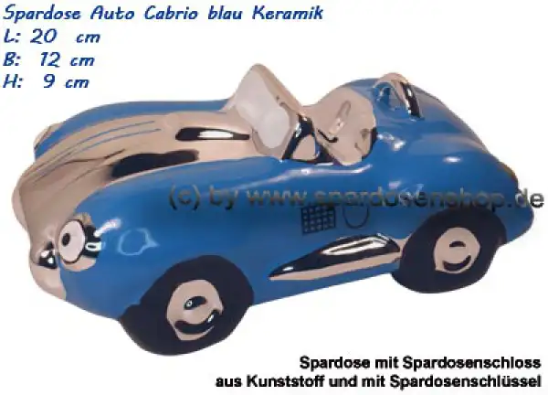Spardose Auto Cabrio blau/chrom A Spardose Auto Cabrio blau/chrom A
