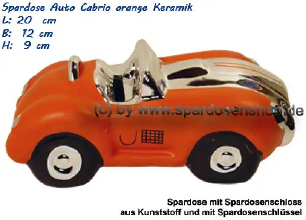 Spardose Auto Cabrio orange/chrom C Spardose Auto Cabrio orange/chrom C