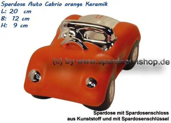 Spardose Auto Cabrio orange/chrom D Spardose Auto Cabrio orange/chrom D