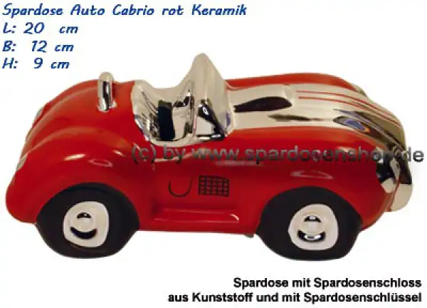 Spardose Auto Cabrio rot/chrom C Spardose Auto Cabrio rot/chrom C