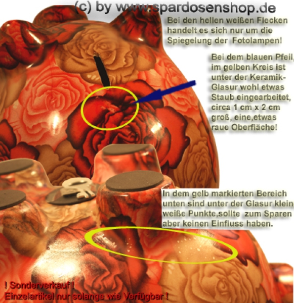 Sparschwein Blumendekor Keramik extra Groß Sonderv. 89d