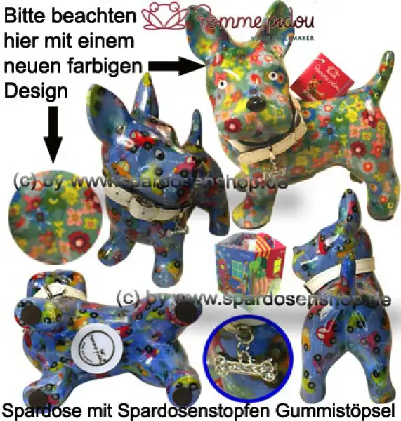 Spardose Spartier Pomme Pidou Hund Bommer grünblau Keramik Gesamt Spardose Spartier Pomme Pidou Hund Bommer grünblau Keramik Gesamt