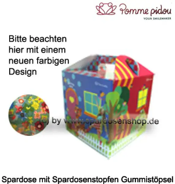 Spardose Spartier Pomme Pidou Hund Bommer grünblau Geschenkkarton Spardose Spartier Pomme Pidou Hund Bommer grünblau Geschenkkarton