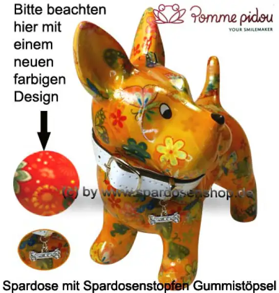 Spardose Spartier Pomme Pidou Hund Bommer orange Keramik B Spardose Spartier Pomme Pidou Hund Bommer orange Keramik B