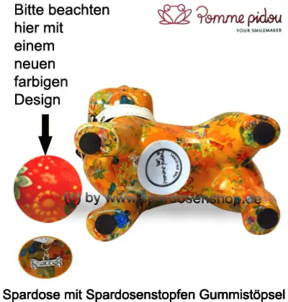 Spardose Spartier Pomme Pidou Hund Bommer orange Keramik E Spardose Spartier Pomme Pidou Hund Bommer orange Keramik E