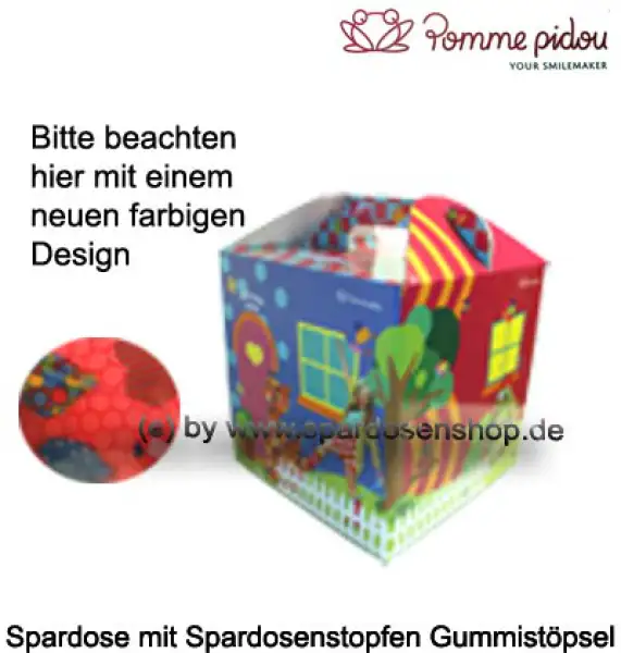 Spardose Spartier Pomme Pidou Hund Bommer Geschenkkarton