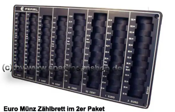 Spardose Euro-Münzbrett, 2er-Paket Zählbrett für das Euro Hartgeld B Spardose Euro-Münzbrett, 2er-Paket Zählbrett für das Euro Hartgeld B