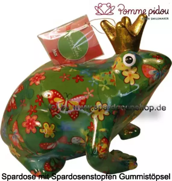 Spardose Spartier Pomme Pidou Frosch Max grün Keramik C