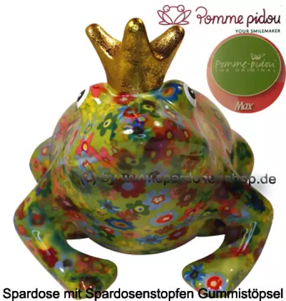 Spardose Spartier Pomme Pidou Frosch Max hellgrün Keramik B