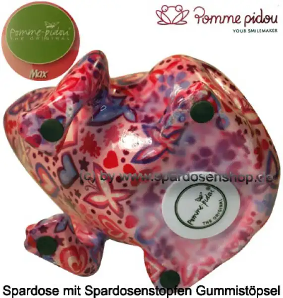 Spardose Spartier Pomme Pidou Frosch Max rosa Keramik E