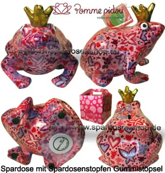 Spardose Spartier Pomme Pidou Frosch Max rosa Keramik Gesamt Spardose Spartier Pomme Pidou Frosch Max rosa Keramik Gesamt