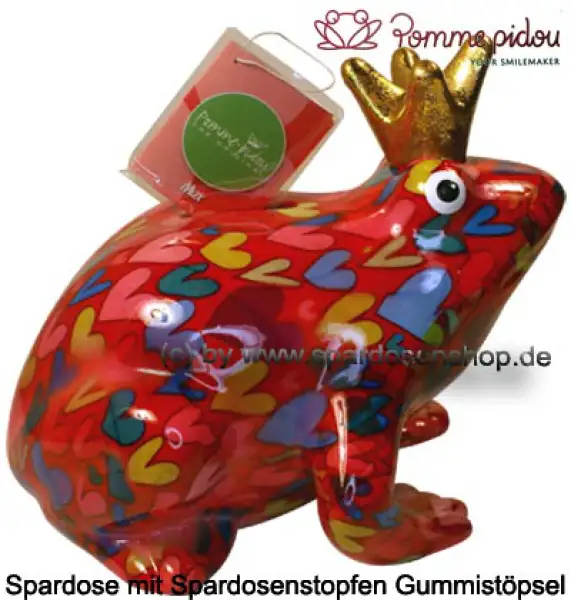 Spardose Spartier Pomme Pidou Frosch Max rot Keramik C