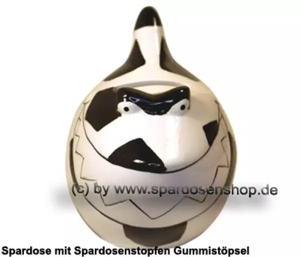 Spardose Spartier Design Fussball-Hai Keramik B