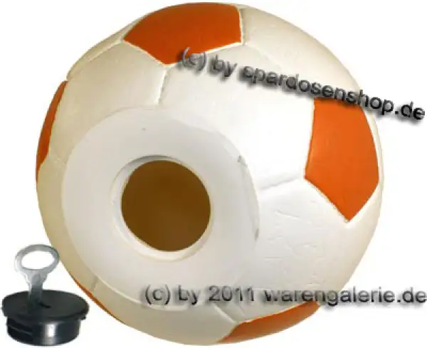 Spardose Fußball 3 Farbvariante weiß/orange Spardose Fußball 3 Farbvariante weiß/orange