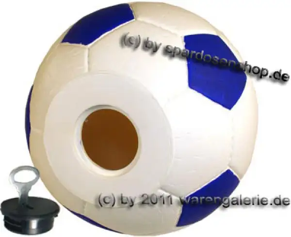 Spardose Fußball 3 Farbvariante weiss/blau Spardose Fußball 3 Farbvariante weiss/blau