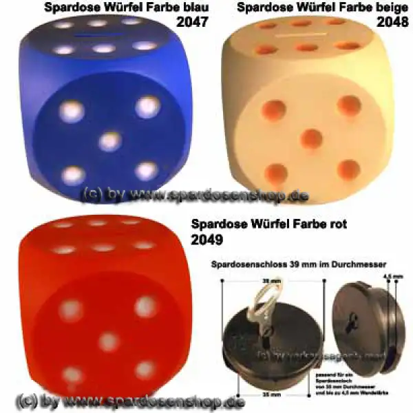Spardose Würfel Farbvariante Gesamt A Spardose Würfel Farbvariante Gesamt A