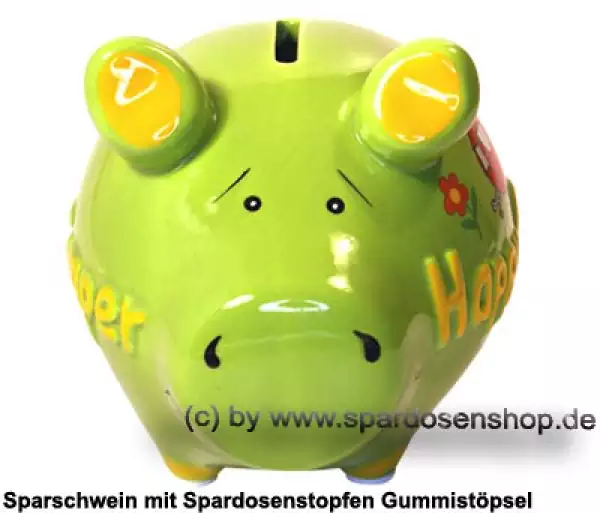 Sparschwein Kleinsparschwein 3D Design Happy Camper Keramik B
