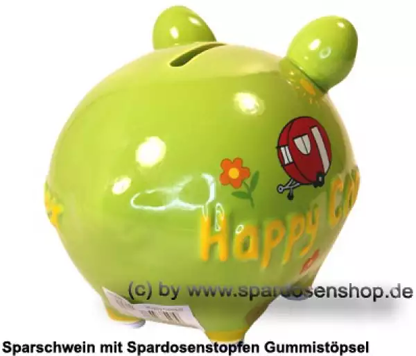 Sparschwein Kleinsparschwein 3D Design Happy Camper Keramik D