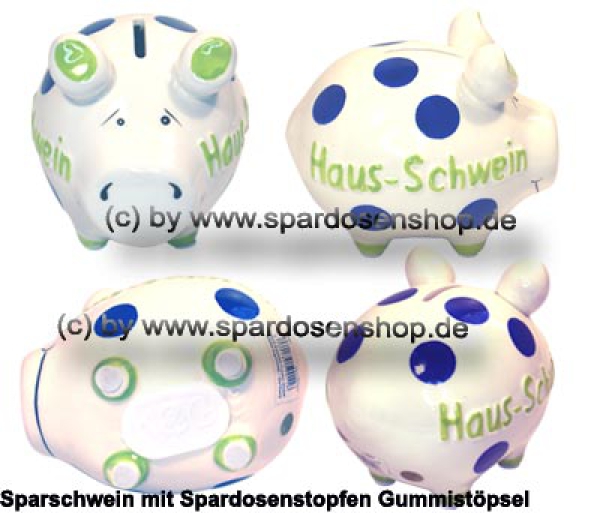 Sparschwein Kleinsparschwein 3D Design Haus-Schwein Keramik Gesamt