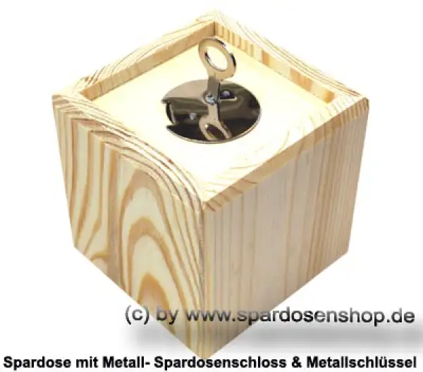 Spardose Holzwürfel Rohling natur B