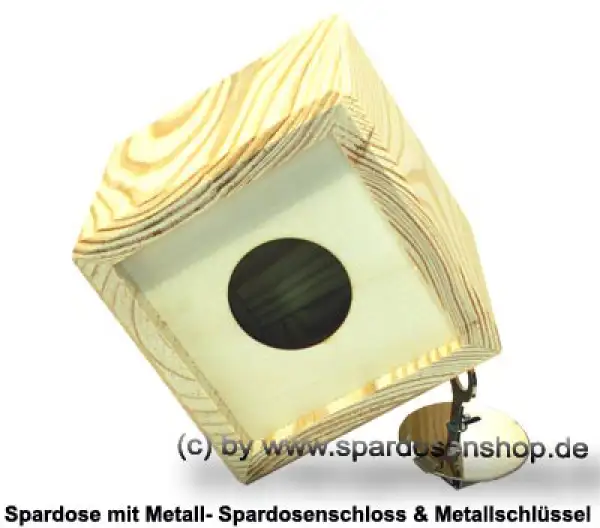 Spardose Holzwürfel Rohling natur C
