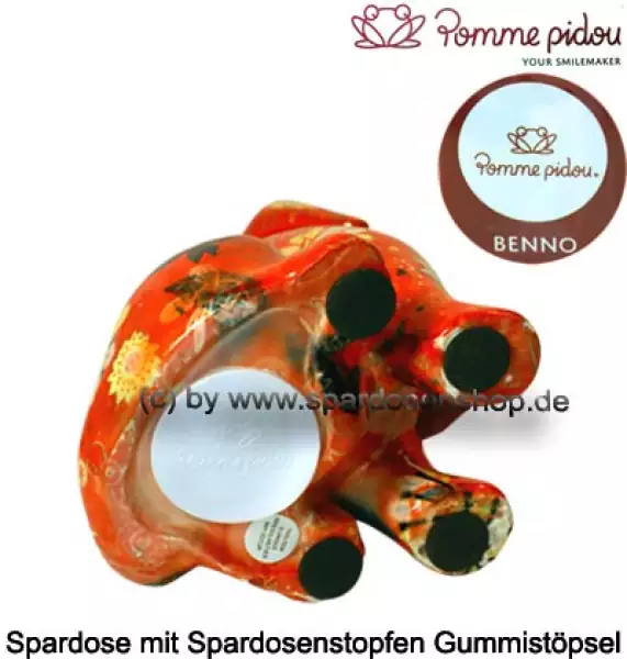 Spardose Spartier Pomme Pidou Hund Benno orange Keramik E