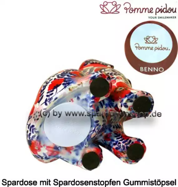 Spardose Spartier Pomme Pidou Hund Benno weißblau Keramik E