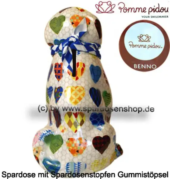 Spardose Spartier Pomme Pidou Hund Benno weiß Keramik D Spardose Spartier Pomme Pidou Hund Benno weiß Keramik D