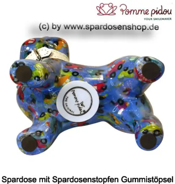Spardose Spartier Pomme Pidou Hund Bommer blau Keramik E Spardose Spartier Pomme Pidou Hund Bommer blau Keramik E