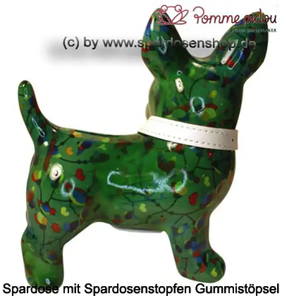 Spardose Spartier Pomme Pidou Hund Bommer dunkelgrün Keramik C Spardose Spartier Pomme Pidou Hund Bommer dunkelgrün Keramik C