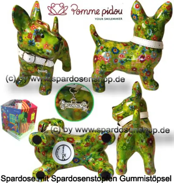 Spardose Spartier Pomme Pidou Hund Bommer hellgrün Keramik Gesamt Spardose Spartier Pomme Pidou Hund Bommer hellgrün Keramik Gesamt