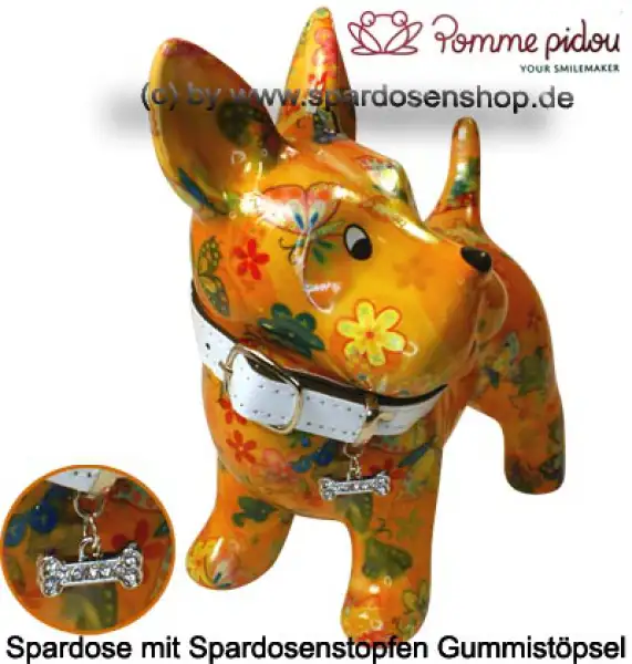 Spardose Spartier Pomme Pidou Hund Bommer orange Keramik B Spardose Spartier Pomme Pidou Hund Bommer orange Keramik B