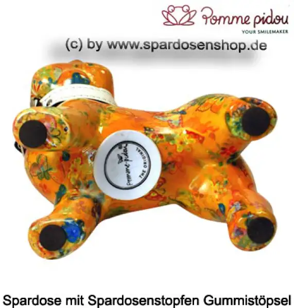 Spardose Spartier Pomme Pidou Hund Bommer orange Keramik E